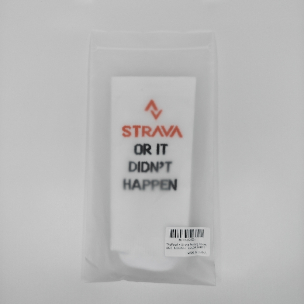 Size M | The Feed "Strava Or It Didn't Happen" Unisex Running Compression Socks